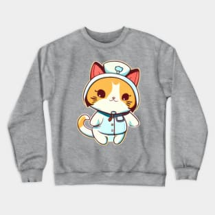 Nurse Cute Cat Kitten Crewneck Sweatshirt